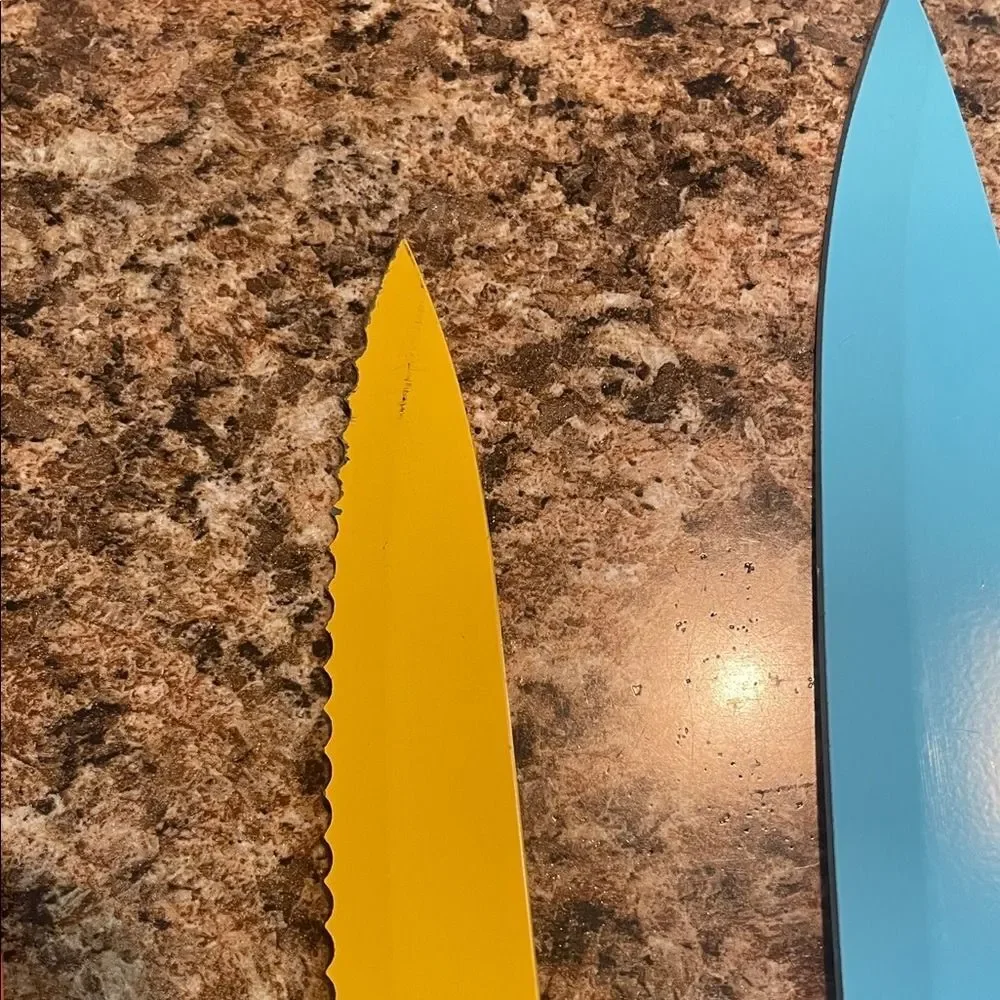 Cuisinart 4-Piece Kitchen Knife Set With Sheaths Orange Yellow‎ Blue Turquoise